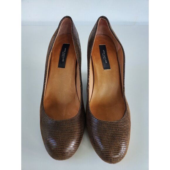 ANN TAYLOR Brown Suede Wedges 6.5M - Picture 4 of 13